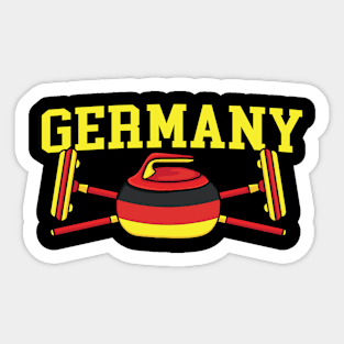 German Curling Broom ice Sports Deutschland Flag Curling Sticker